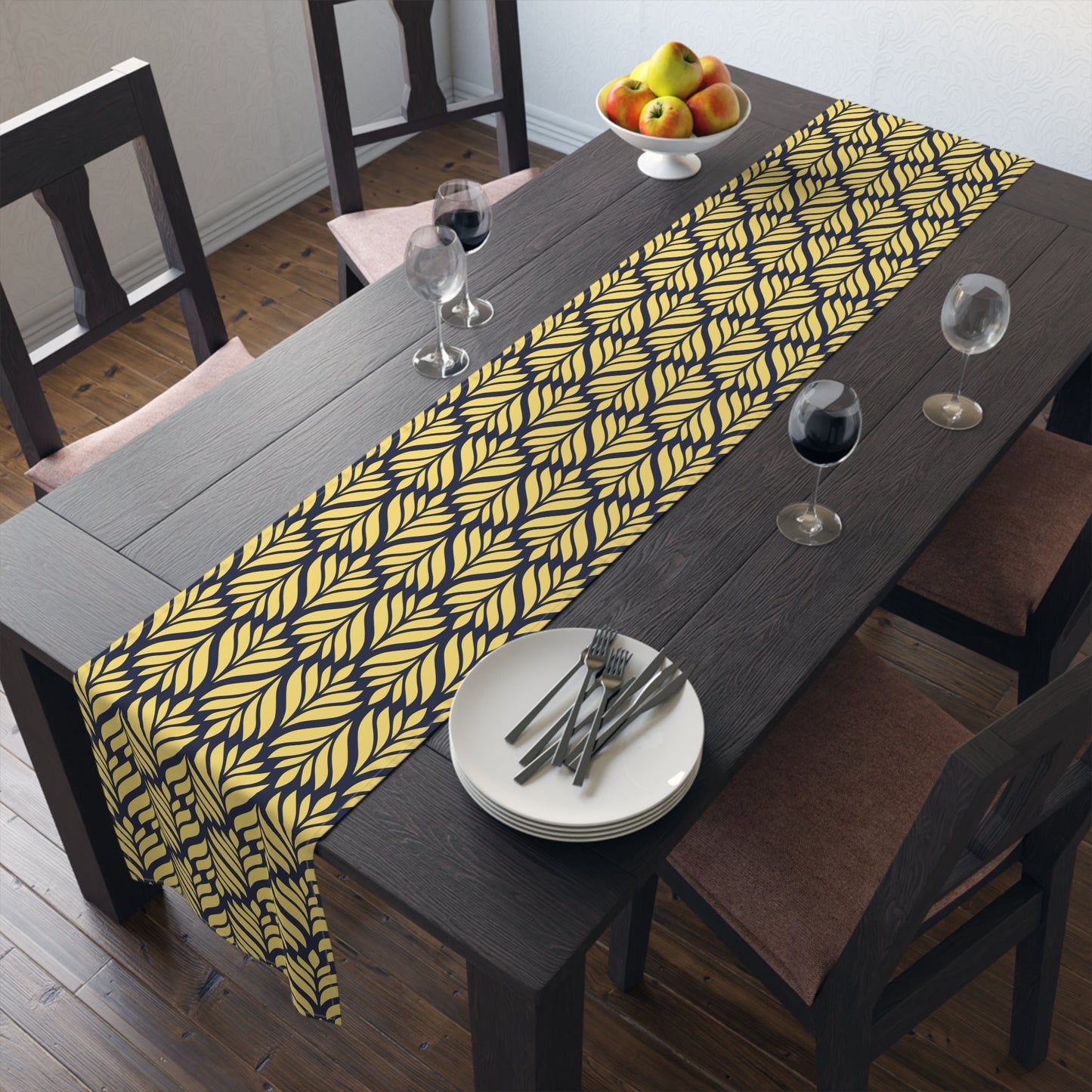 Table Runner | Yellow & Blue | Palm