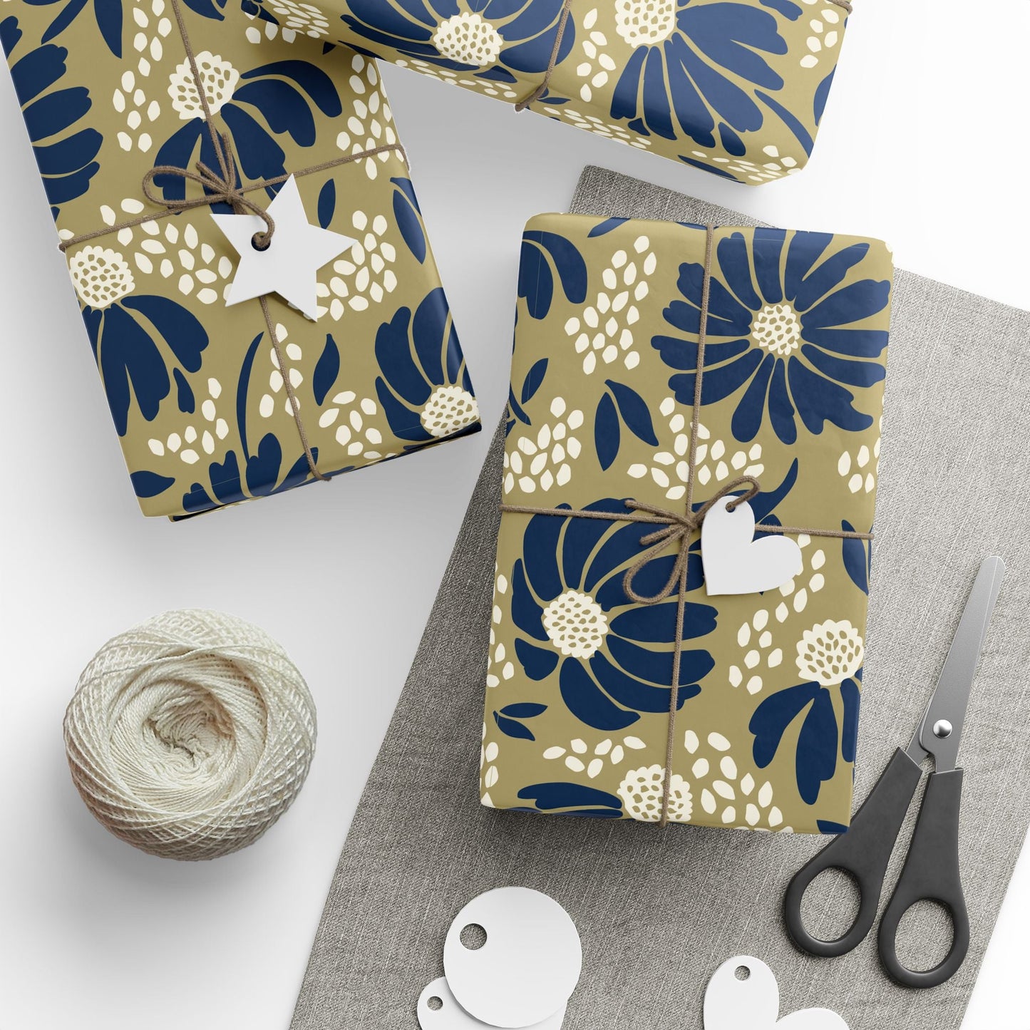 Gift Wrap | Blue & Gold | Bellis