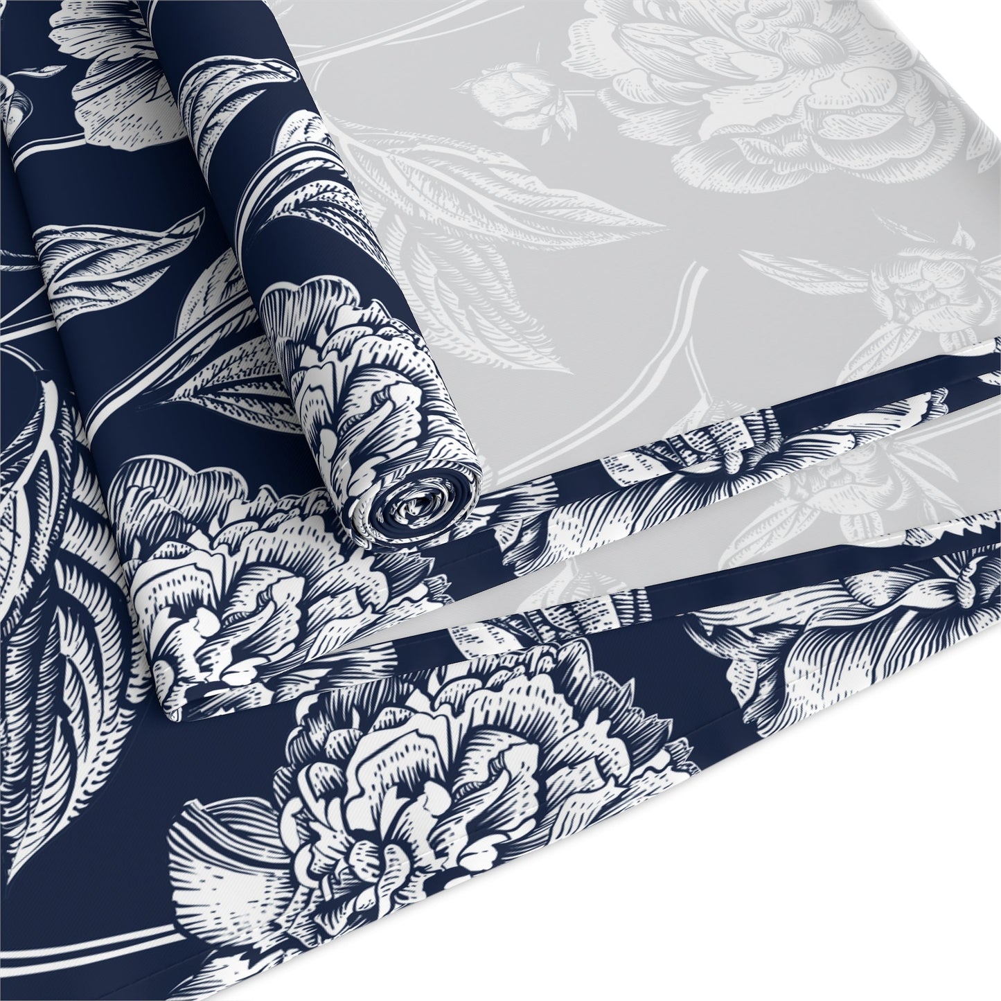Table Runner | Navy & White | Peony