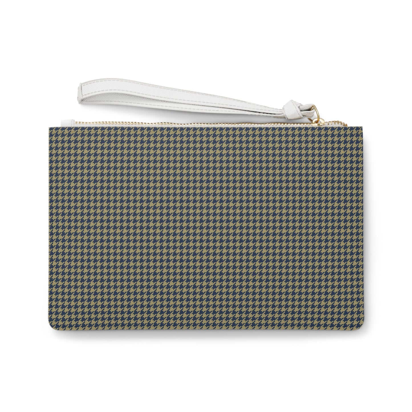 Clutch Bag | Gold & Blue | Houndstooth