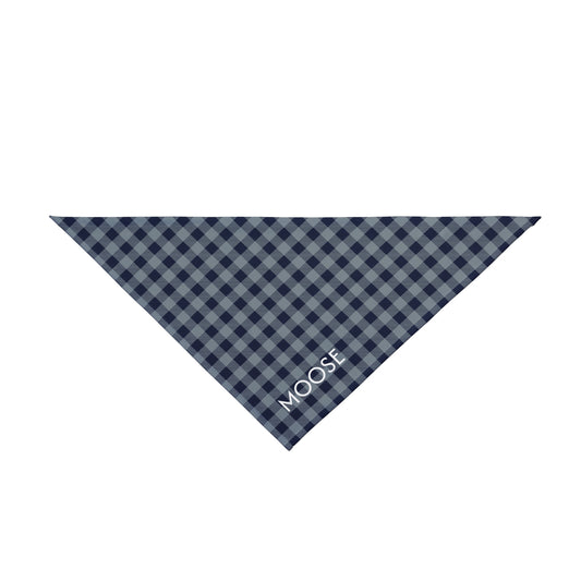 Pet Bandana- Personalized | Navy & White | Gingham