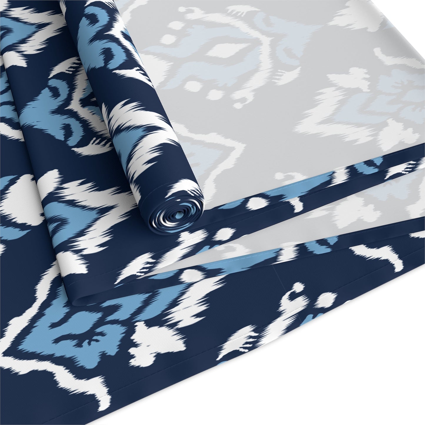 Table Runner | Light Blue & White | Ikat
