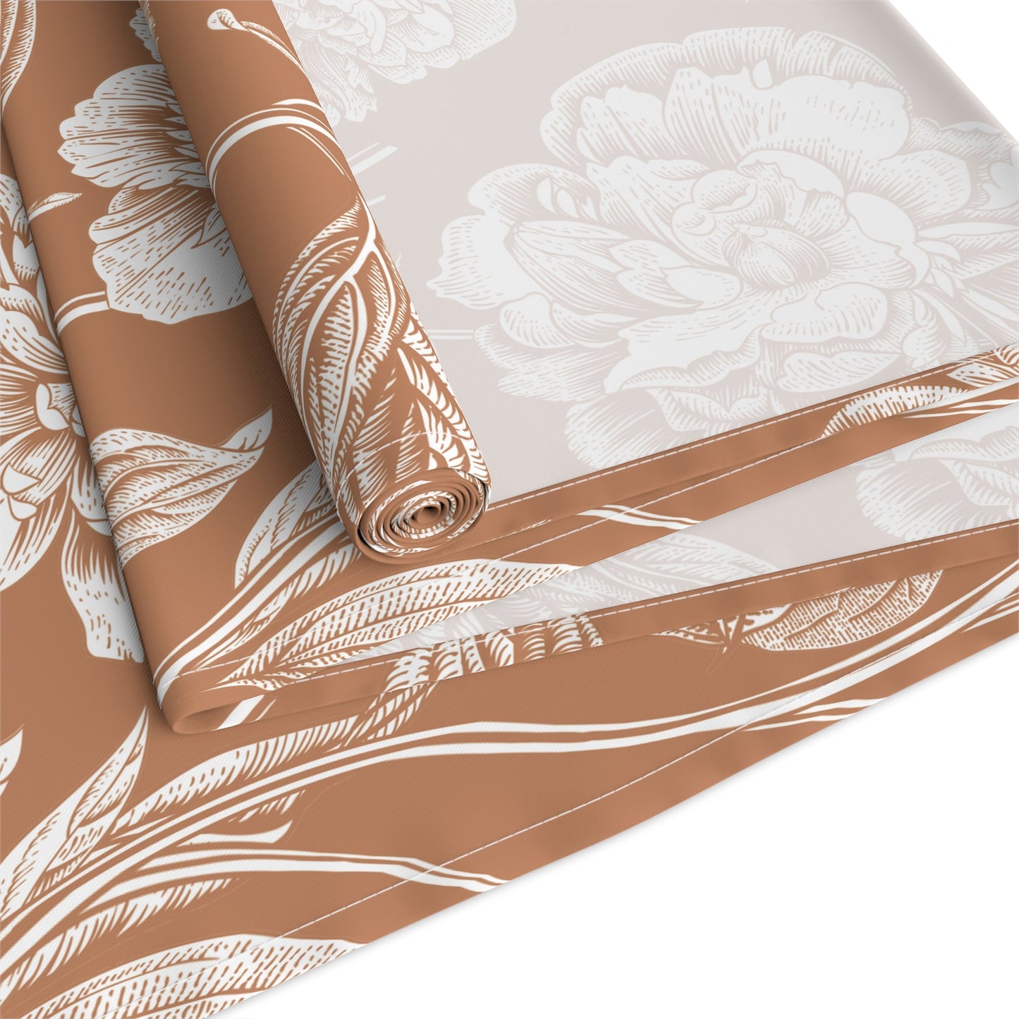 Table Runner | Dark Orange & White | Peony