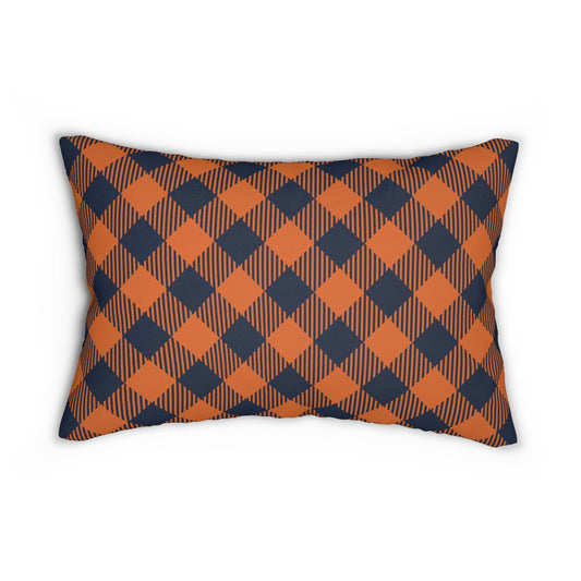Pillow | Orange & Blue | Gingham