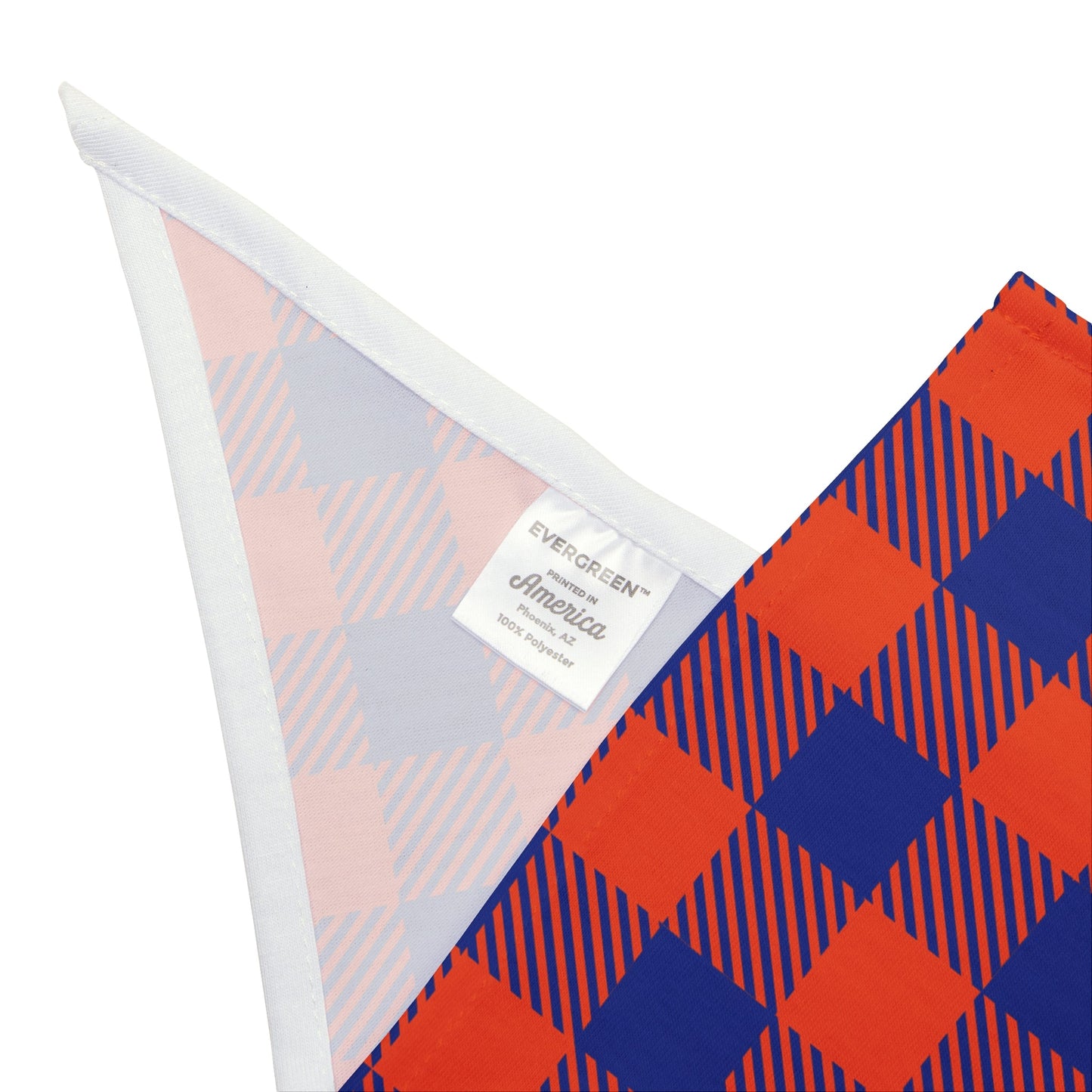 Pet Bandana | Bright Blue & Orange | Gingham