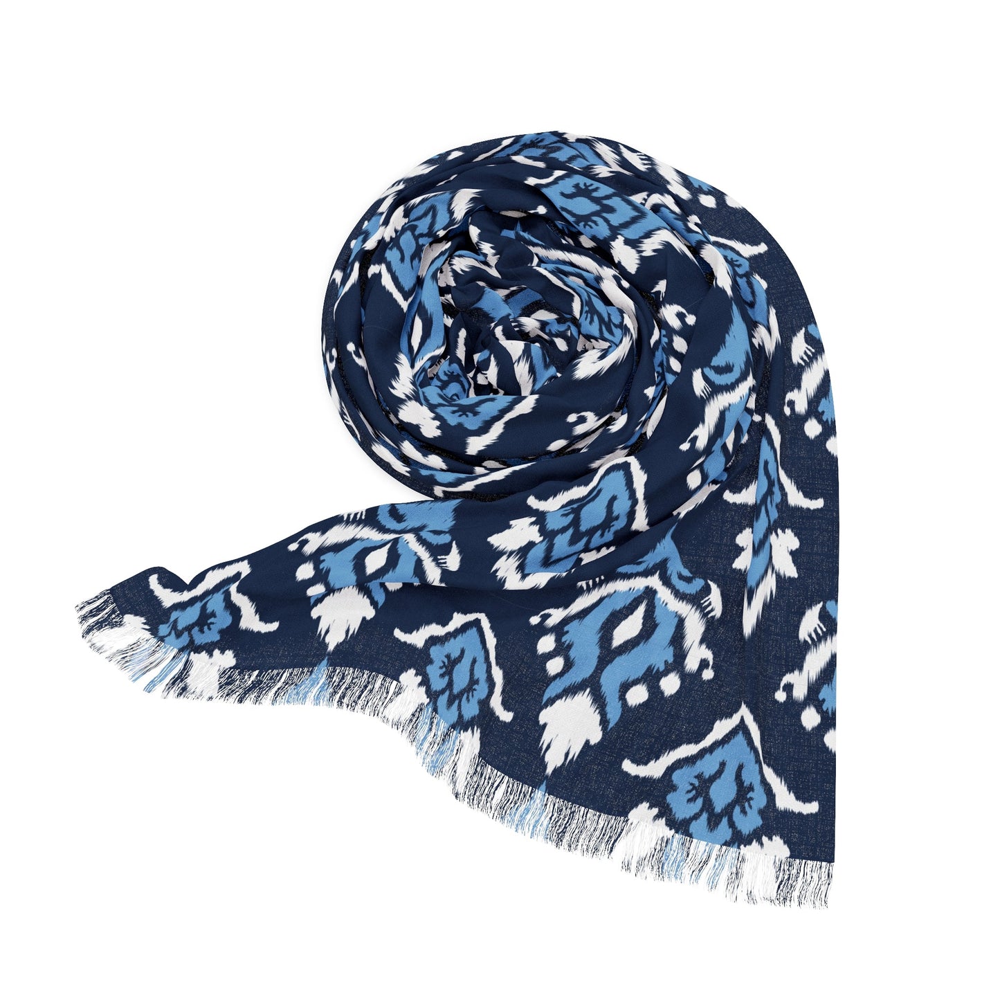 Scarf | Light Blue & White | Ikat