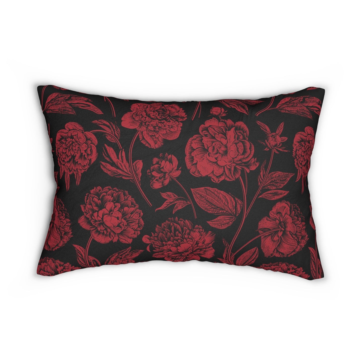Pillow | Red & Black | Peony