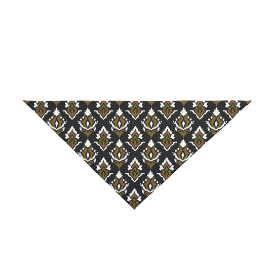 Pet Bandana | Black & Gold | Ikat