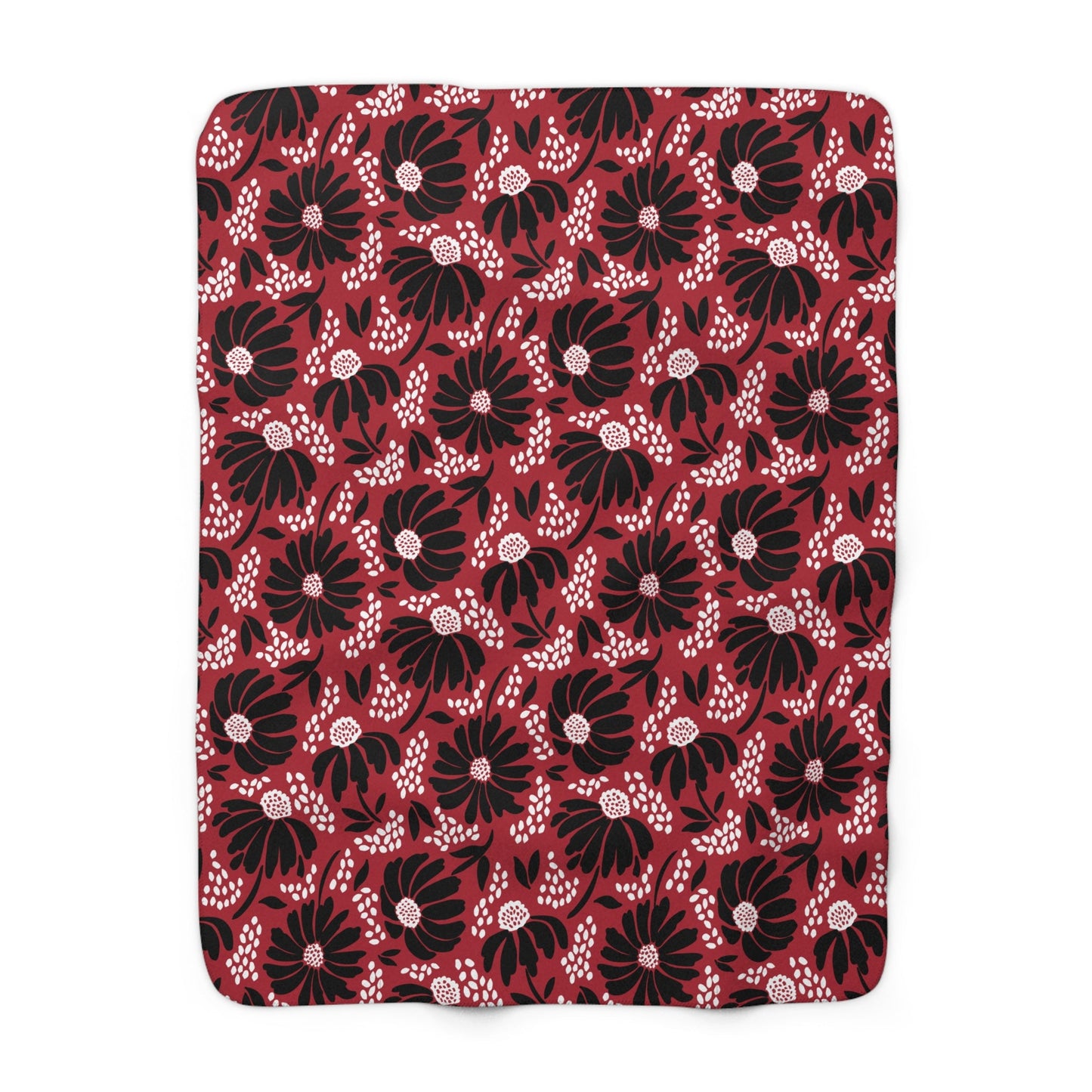 Sherpa Fleece Blanket | Red & Black | Bellis