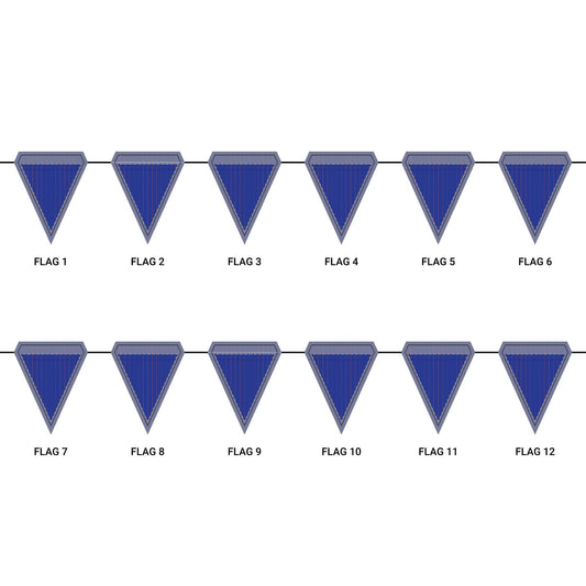 Flag Garland | Bright Blue & Orange | Pinstripe