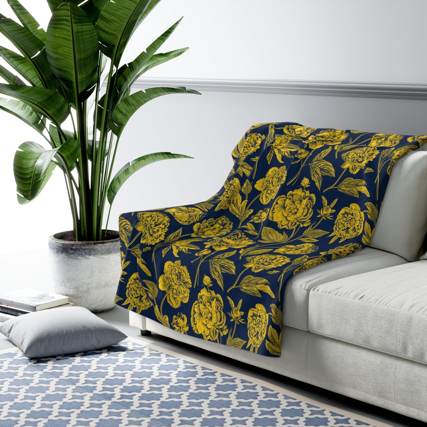 Sherpa Blanket | Yellow & Blue | Peony