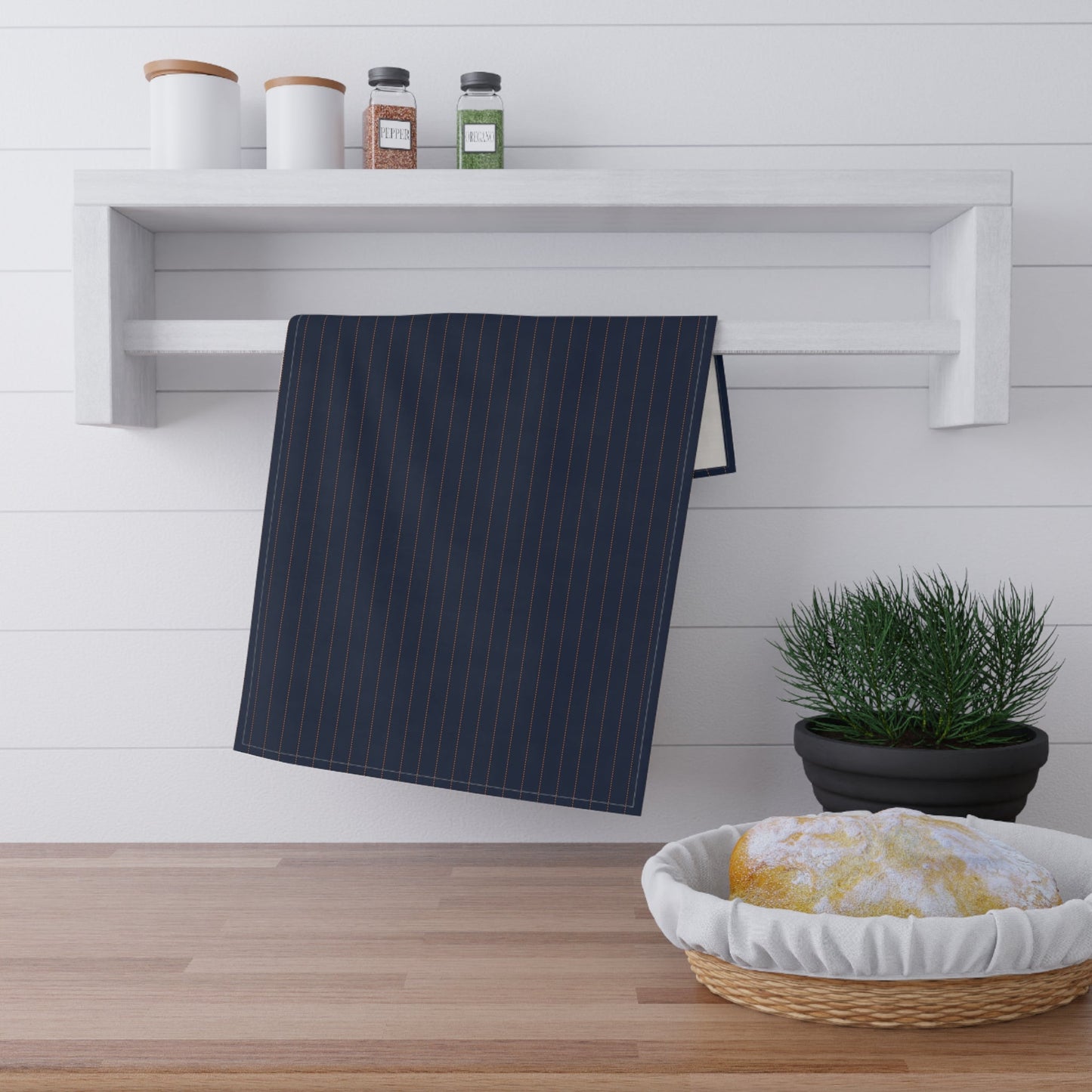 Tea Towels | Orange & Blue | Pinstripe