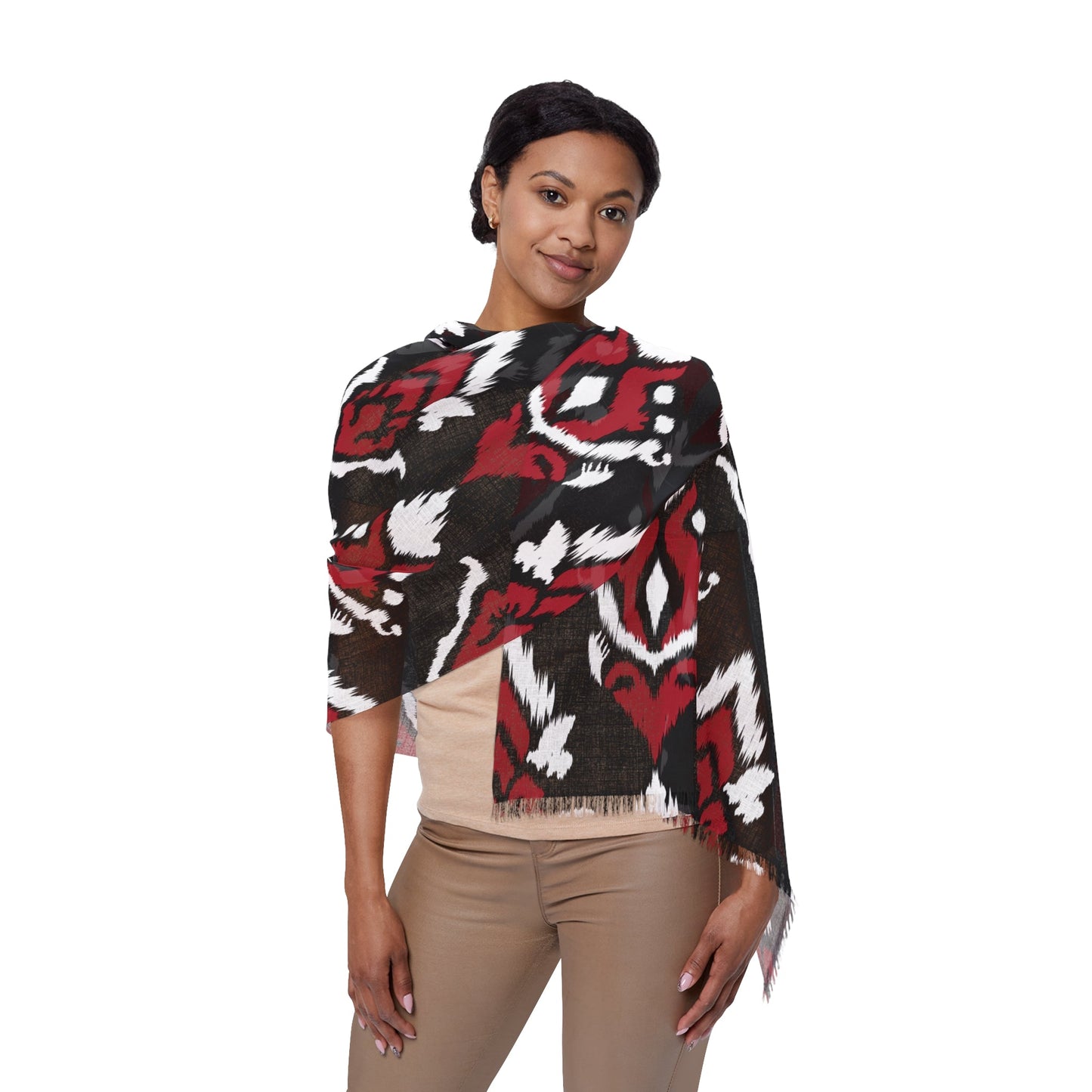 Scarf | Red & Black | Ikat