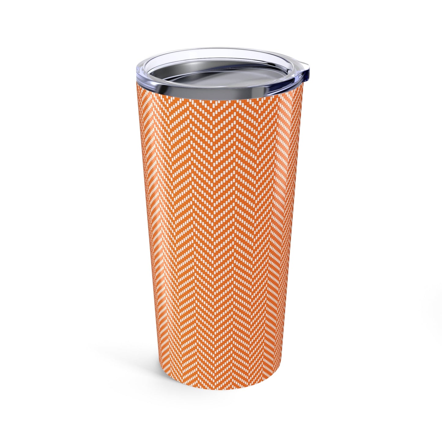 Tumbler | Orange & White | Herringbone