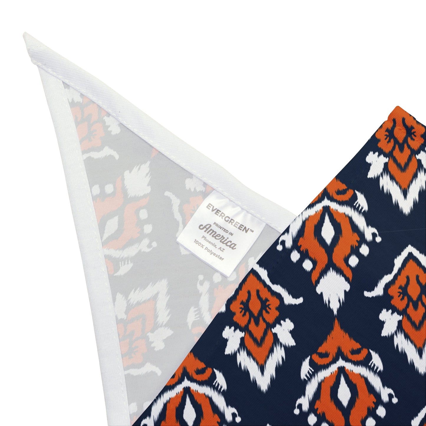 Pet Bandana | Orange & Blue | Ikat