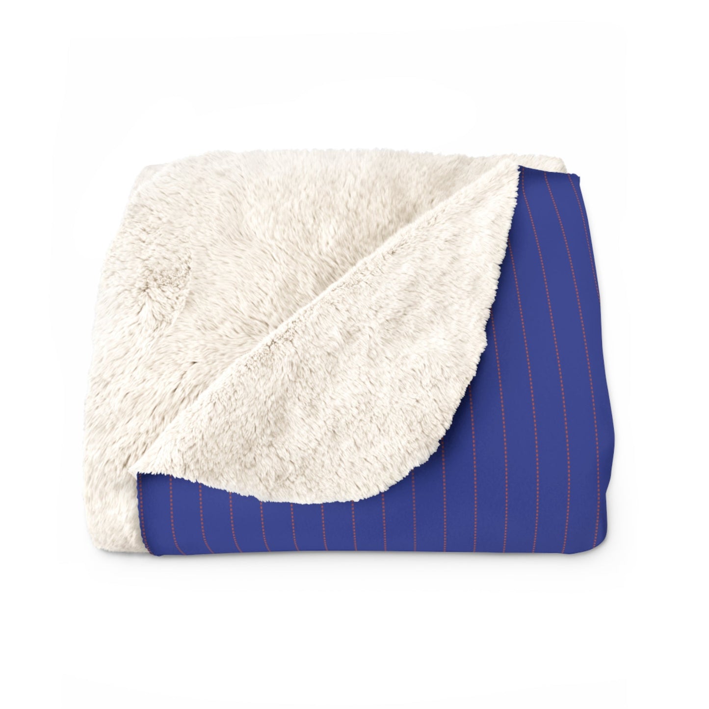Sherpa Blanket | Bright Blue & Orange | Pinstripe
