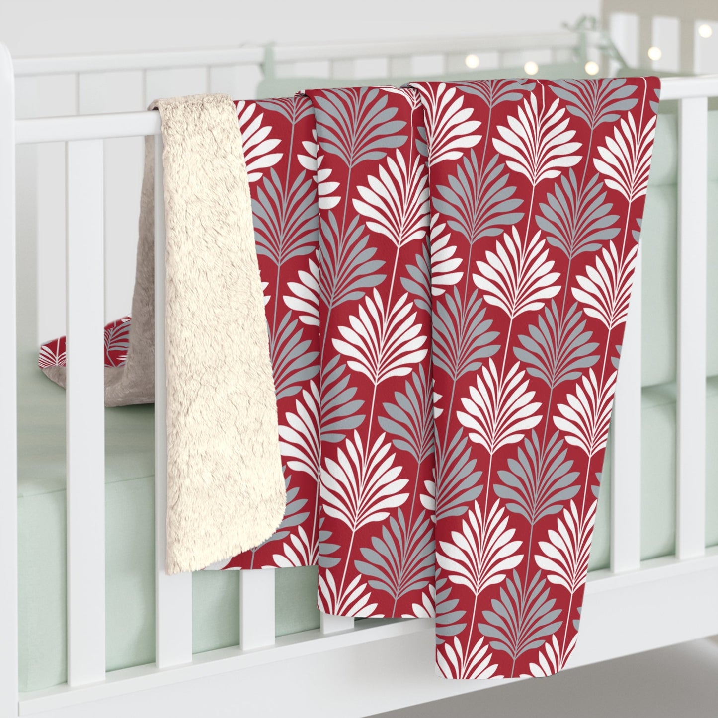 Sherpa Blanket | Red & Gray | Deco