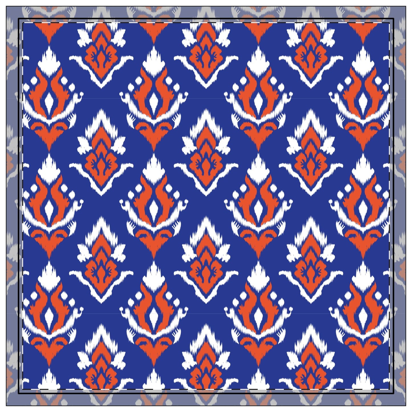 Napkin 4-set | Bright Blue & Orange | Ikat