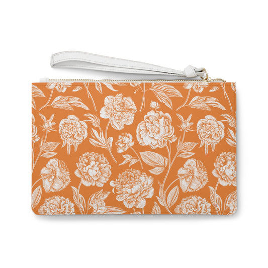 Clutch Bag | Orange & White | Peony