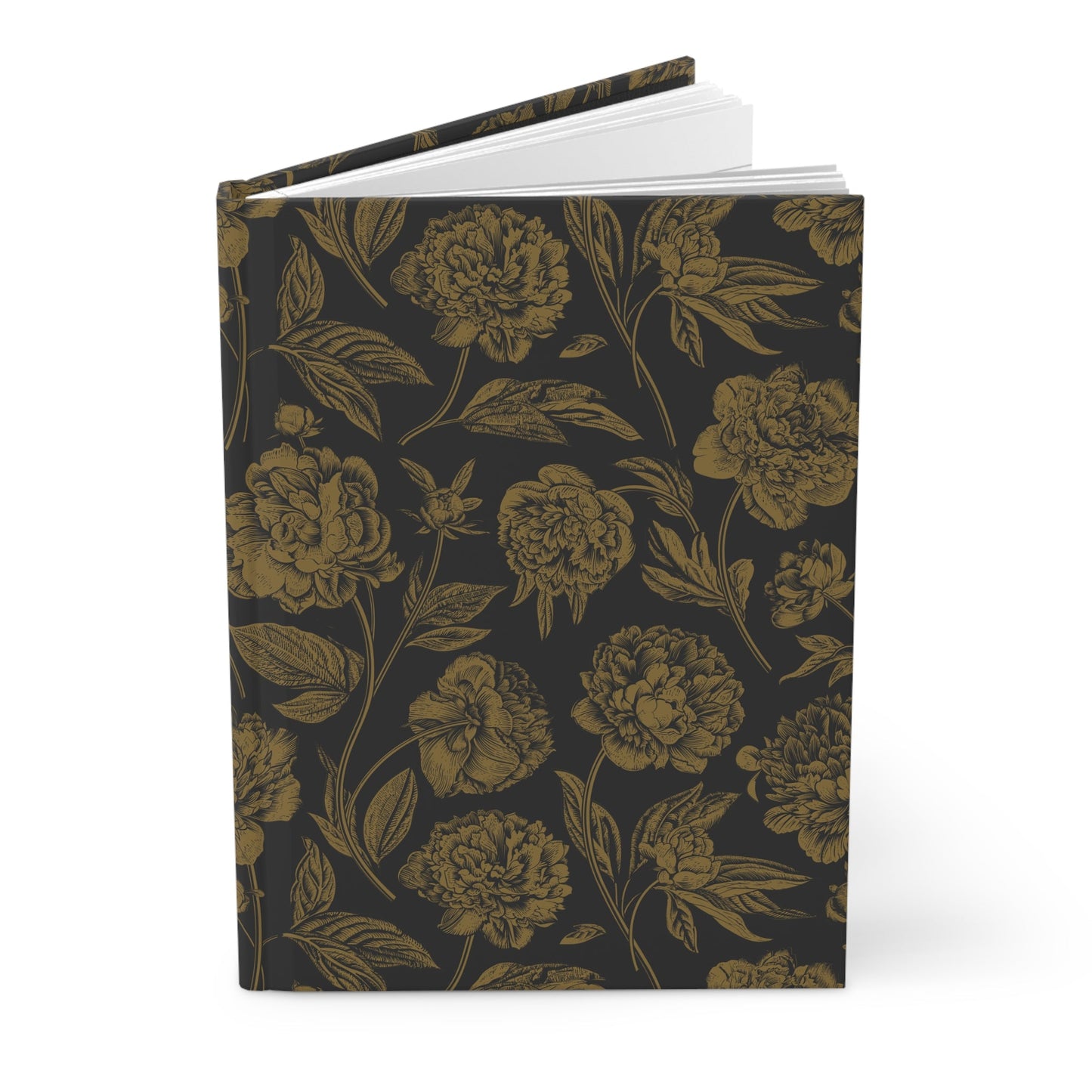 Hardcover Journal | Black & Gold | Peony