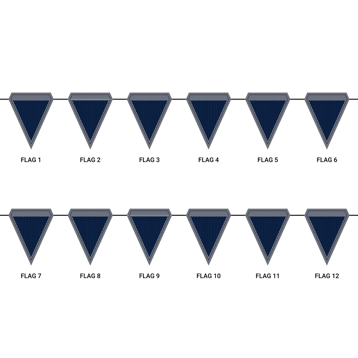 Flag Garland | Navy & White | Pinstripe