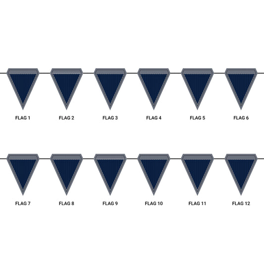 Flag Garland | Navy & White | Pinstripe