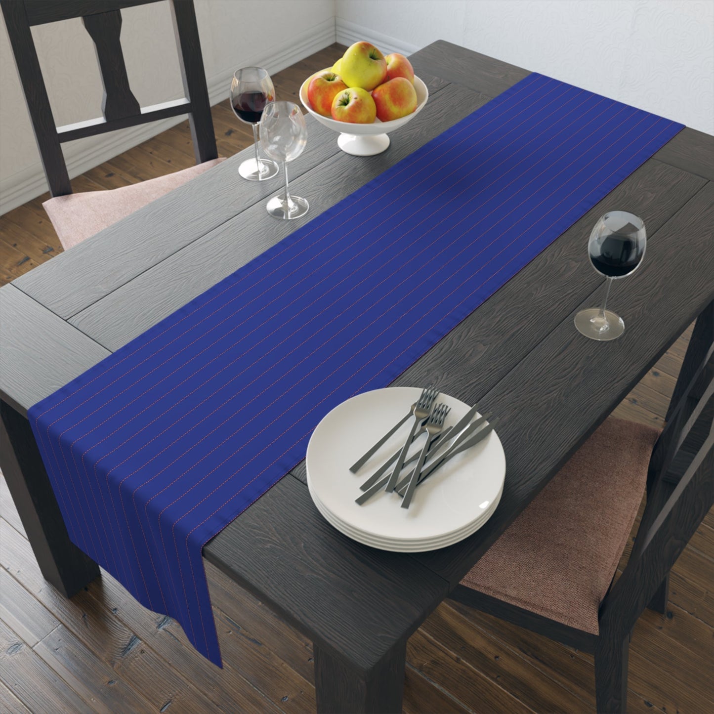 Table Runner | Bright Blue & Orange | Pinstripe