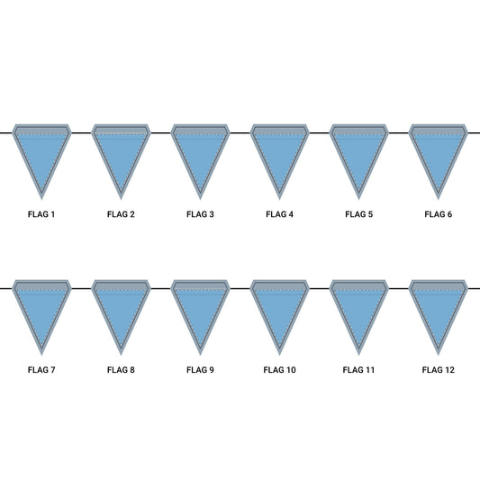 Flag Garland | Light Blue & White | Light