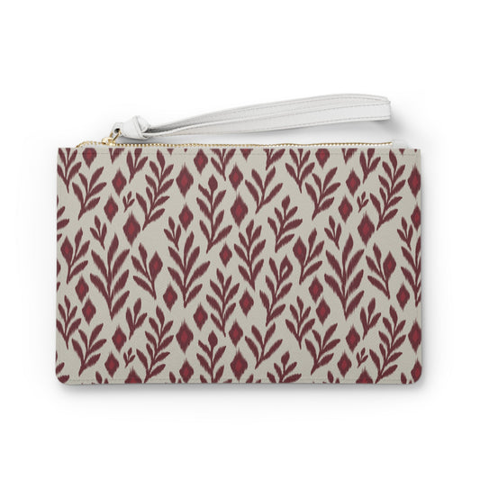 Clutch Bag | Maroon & White | Laurel