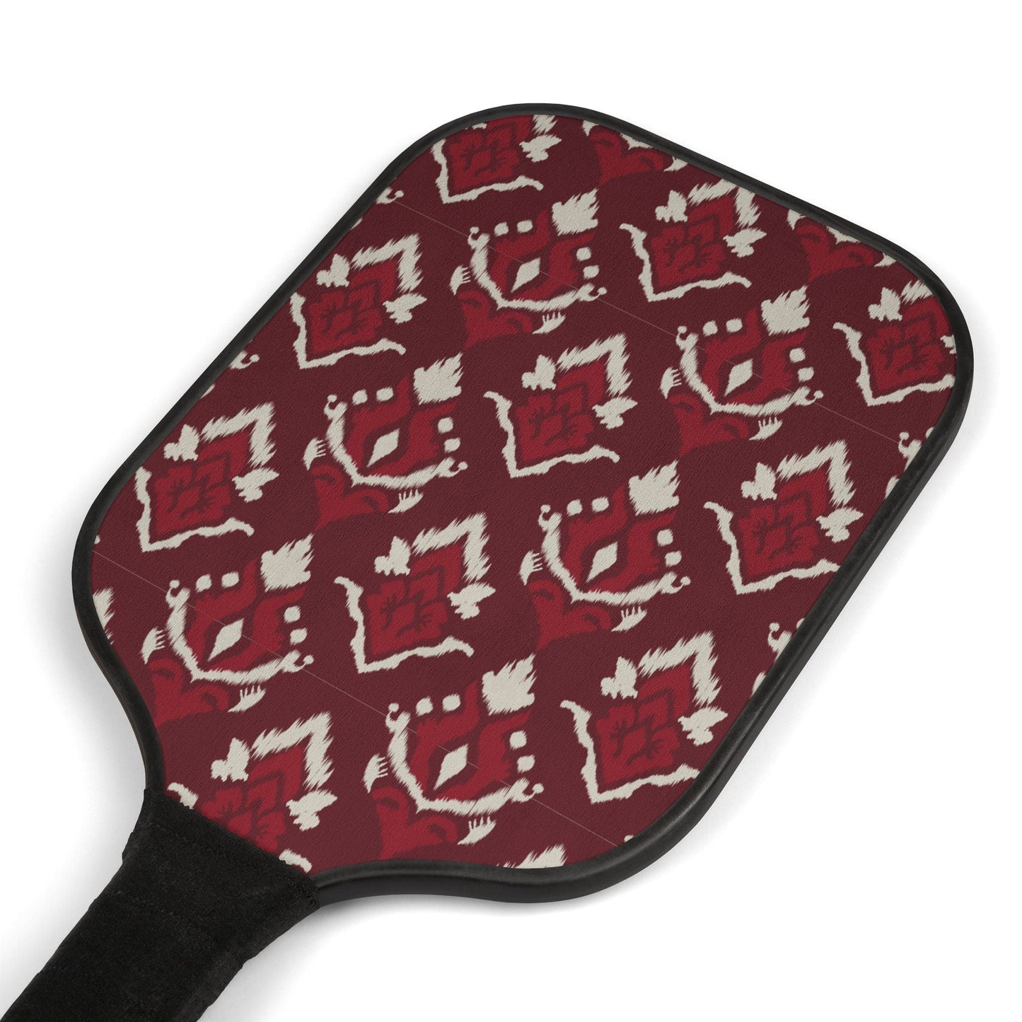 Pickleball Paddle Kit | Maroon & White | Ikat