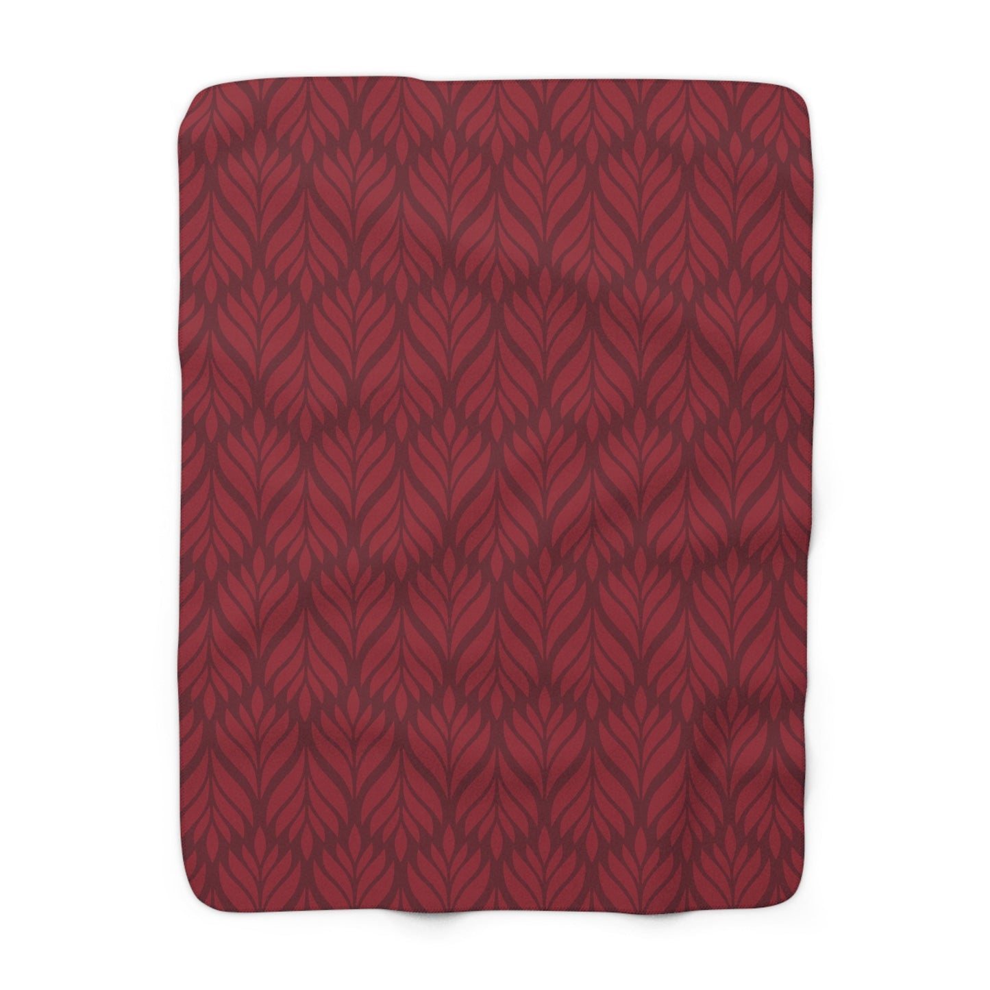 Sherpa Fleece Blanket | Maroon & White | Palm