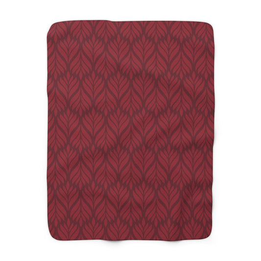 Sherpa Fleece Blanket | Maroon & White | Palm
