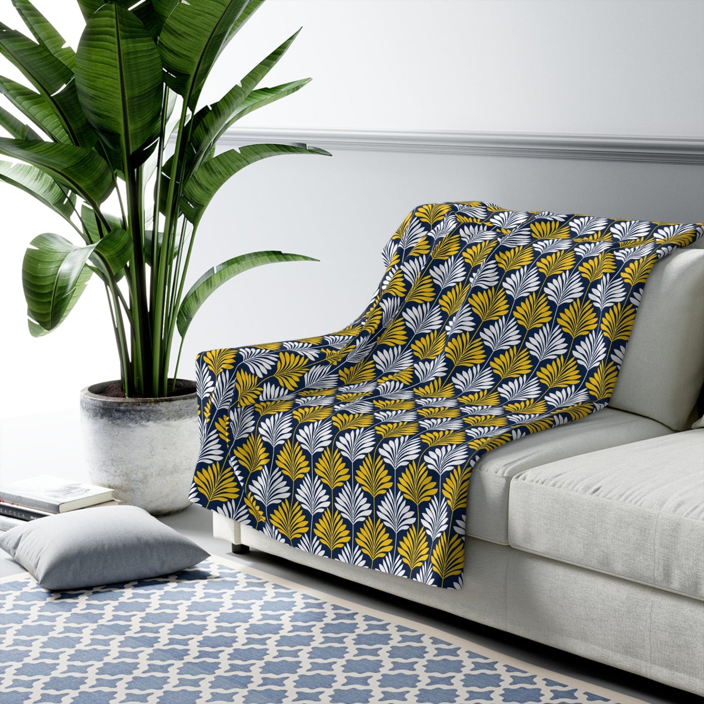 Sherpa Blanket | Yellow & Blue | Deco