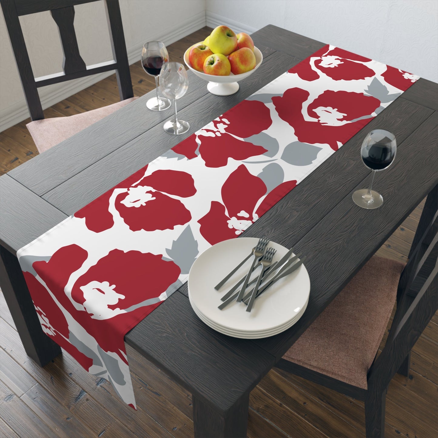 Table Runner | Red & Gray | Poppy