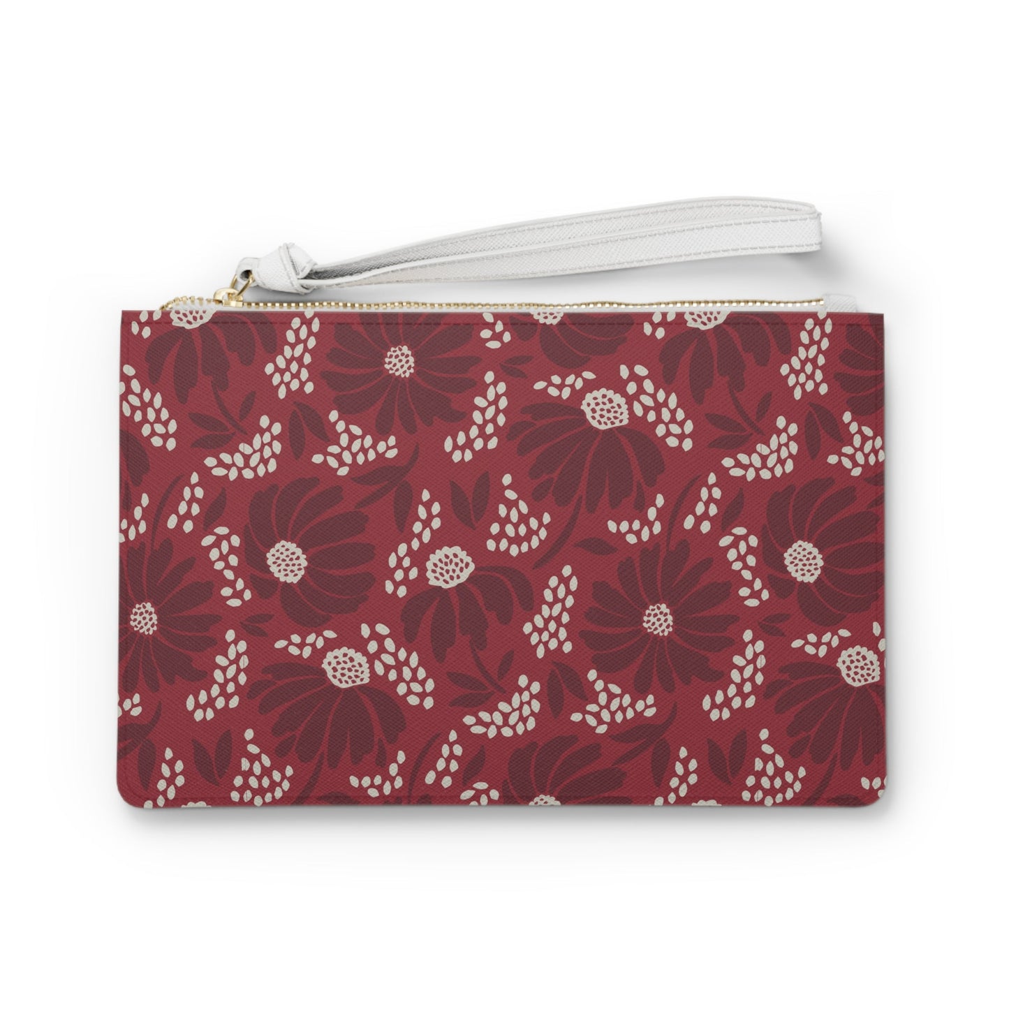 Clutch Bag | Maroon & White | Bellis