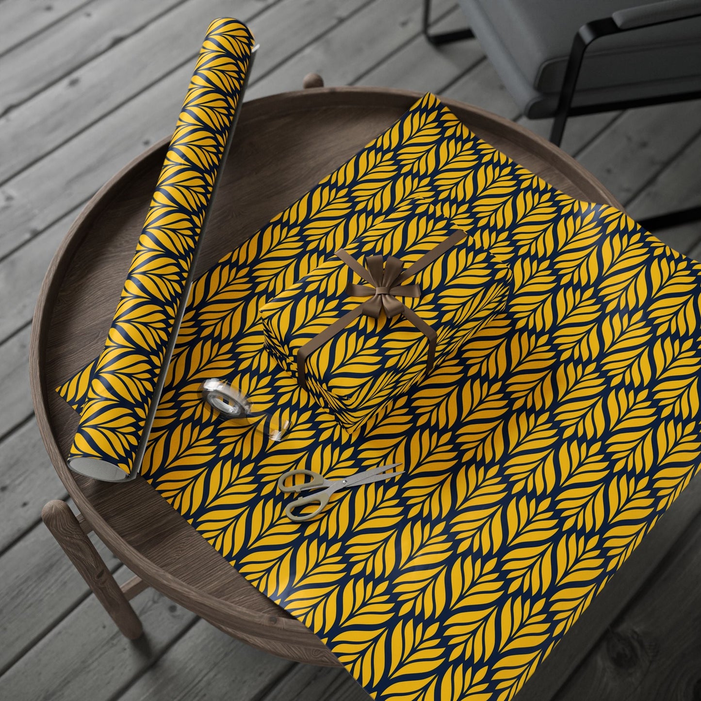 Gift Wrap | Yellow & Blue | Palm