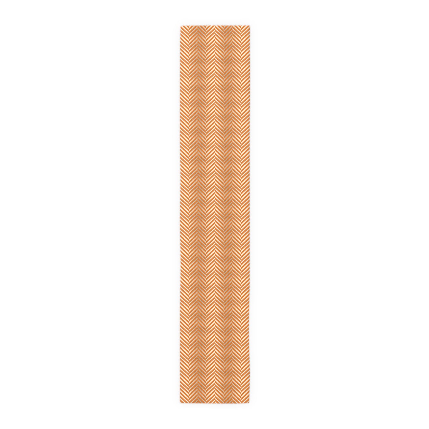 Table Runner | Orange & White | Herringbone