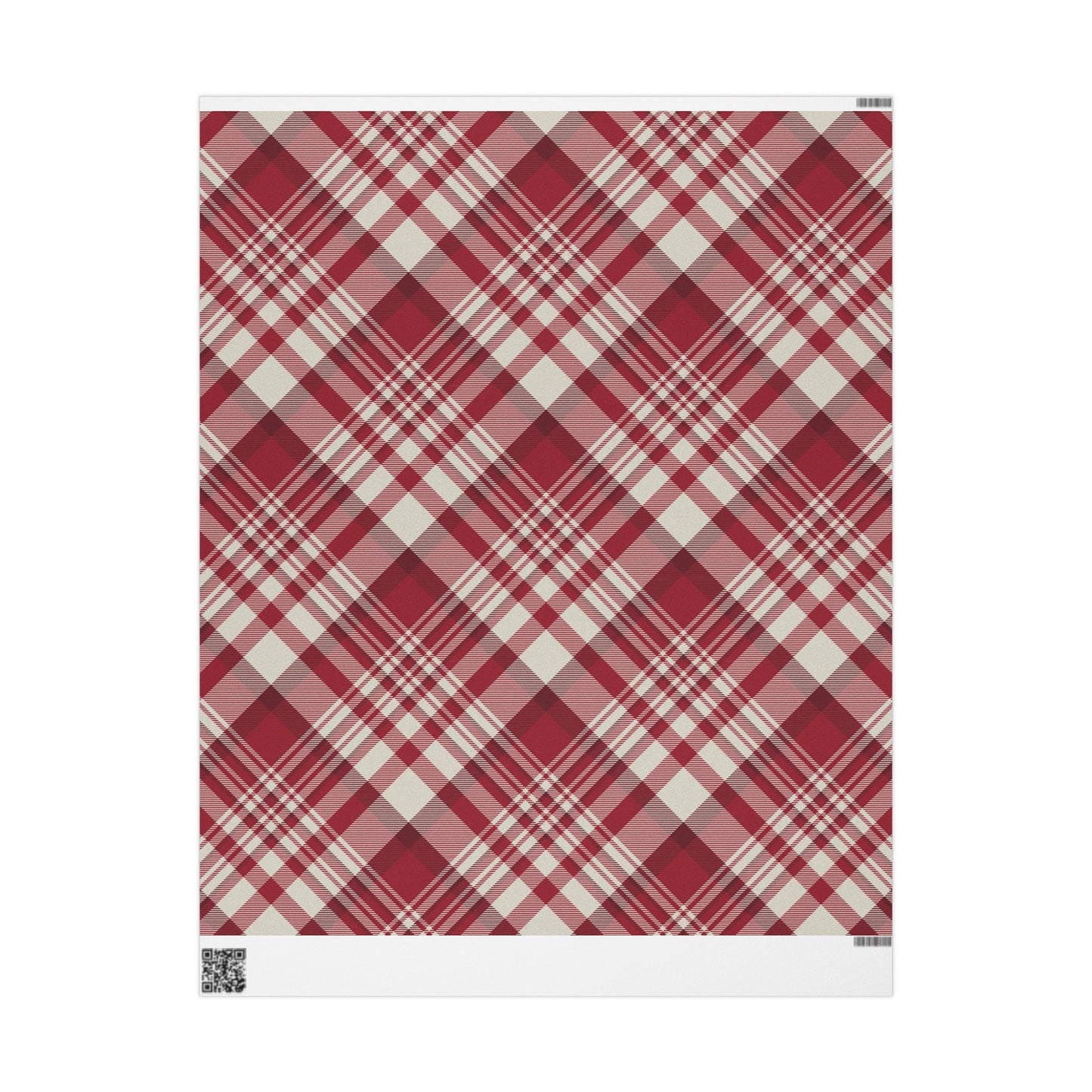 Gift Wrap | Maroon & White | Tartan