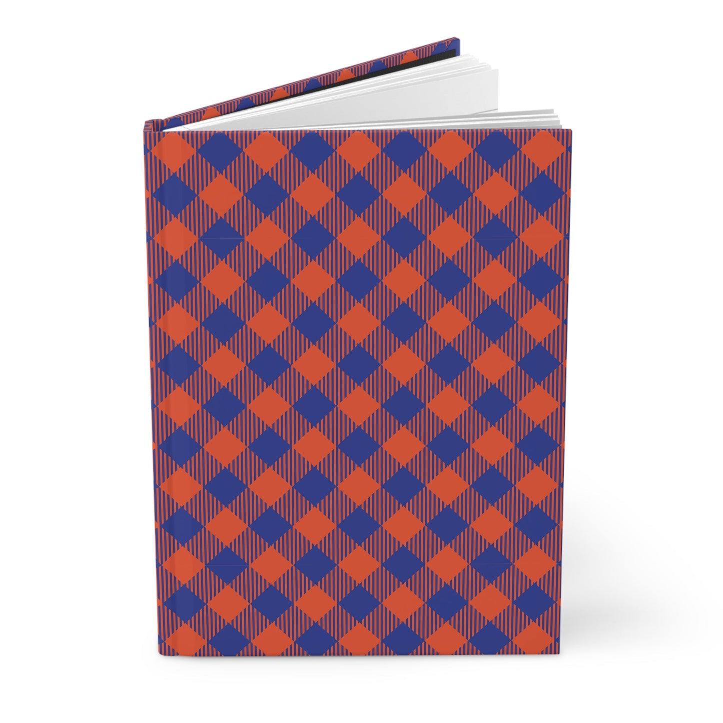 Hardcover Journal | Bright Blue & Orange | Gingham