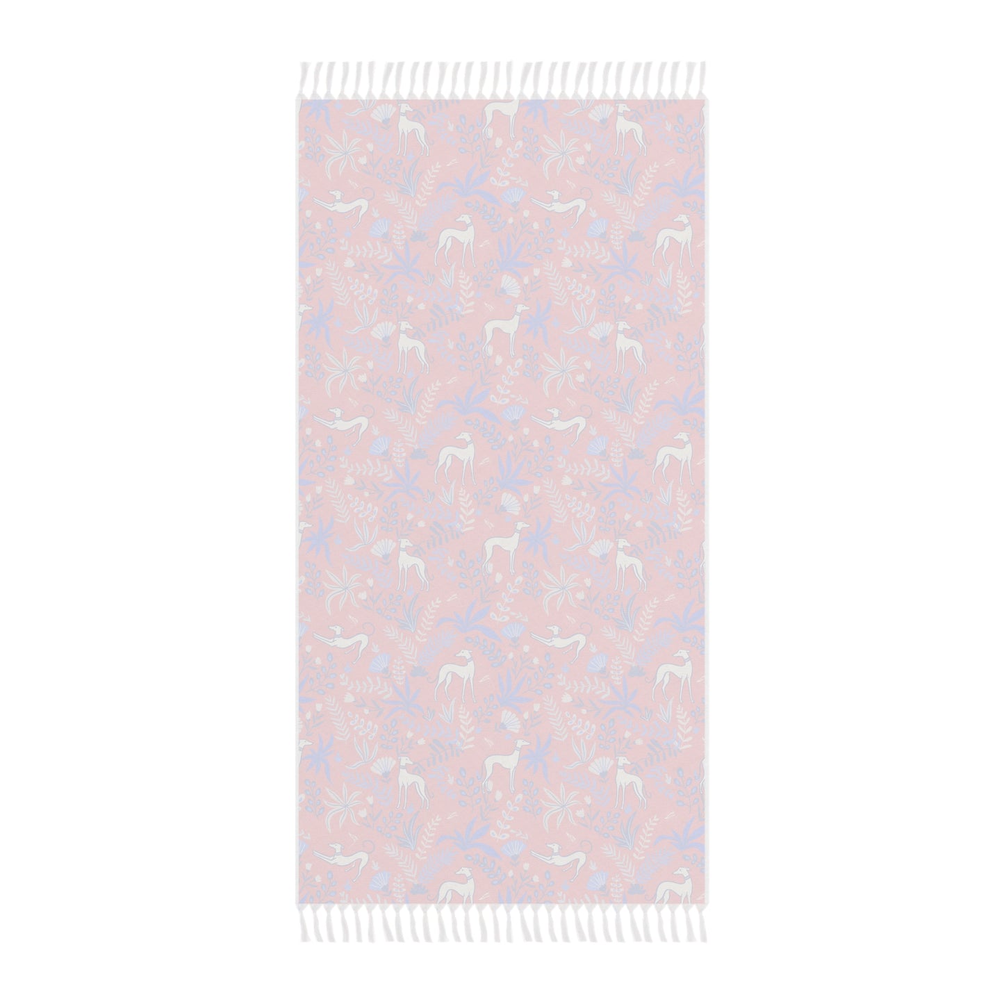Boho Beach Towel | Greyhounds | Pink Fern