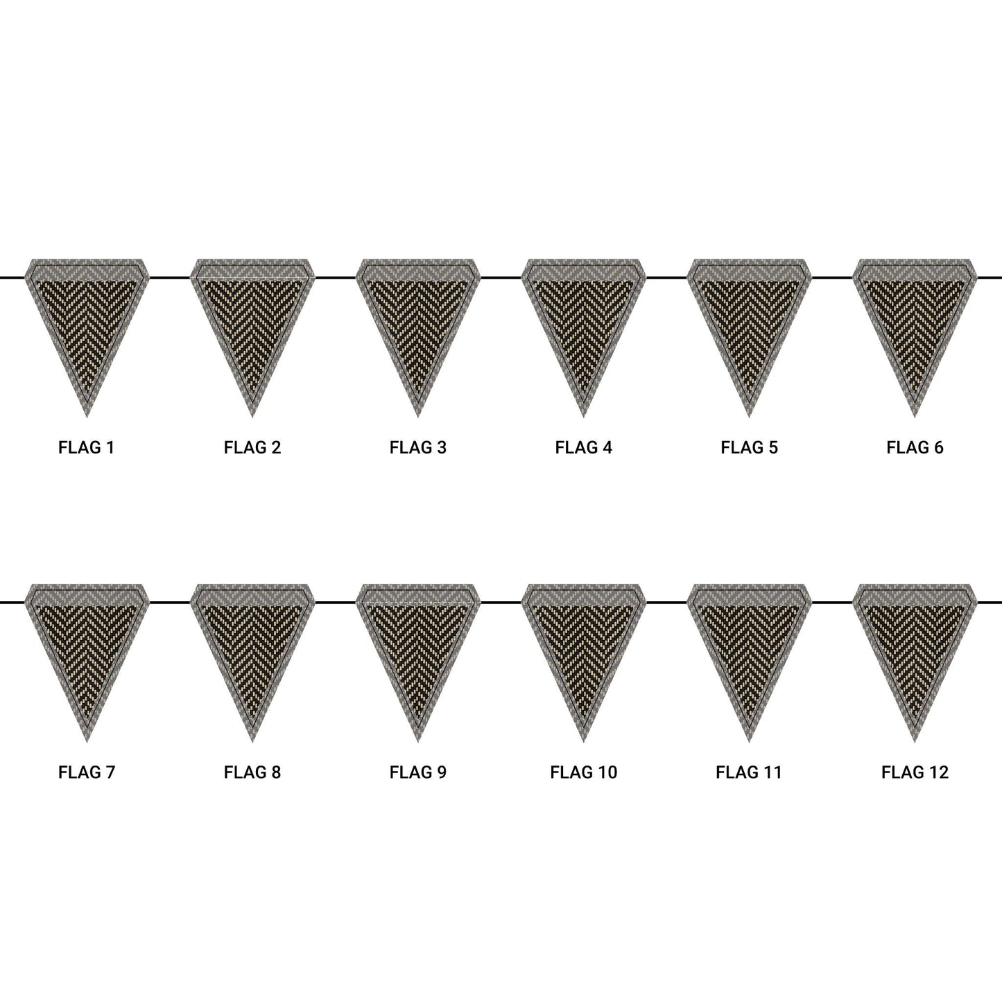 Flag Garland | Black & Gold | Herringbone