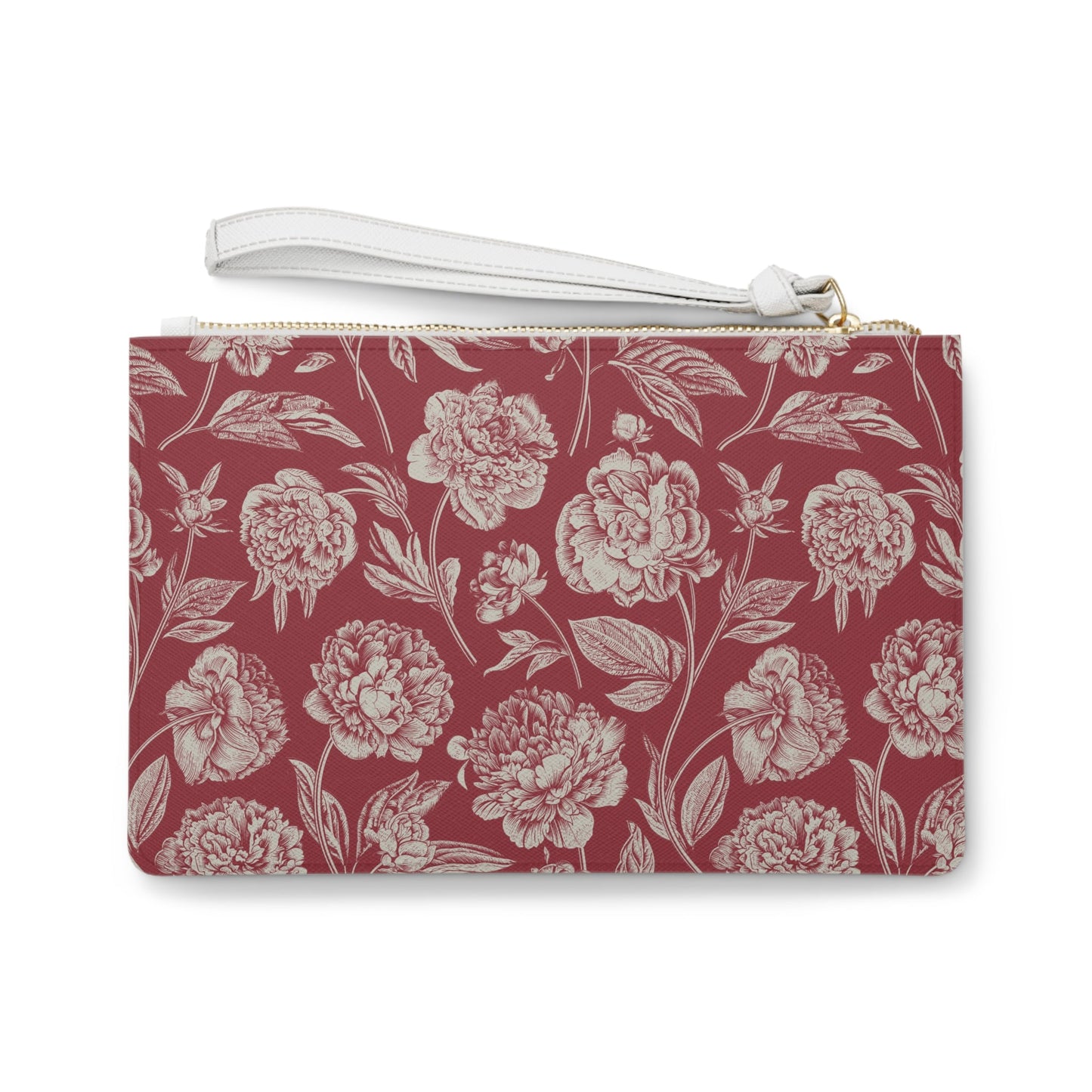 Clutch Bag | Maroon & White | Peony