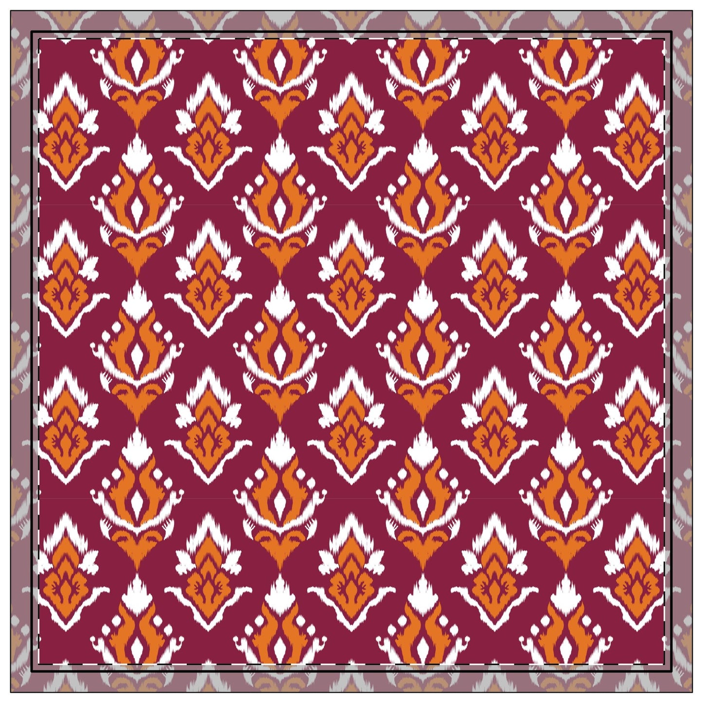 Napkins | Maroon & Orange | Ikat