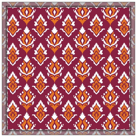 Napkins | Maroon & Orange | Ikat