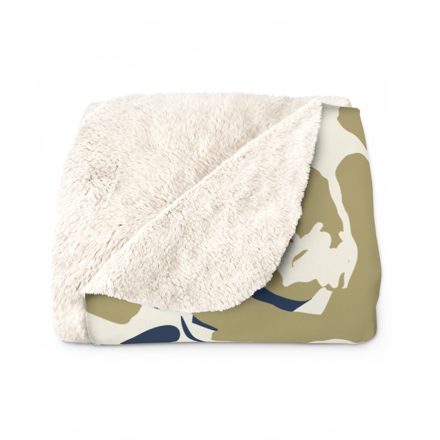 Sherpa Fleece Blanket | Blue & Gold | Poppy
