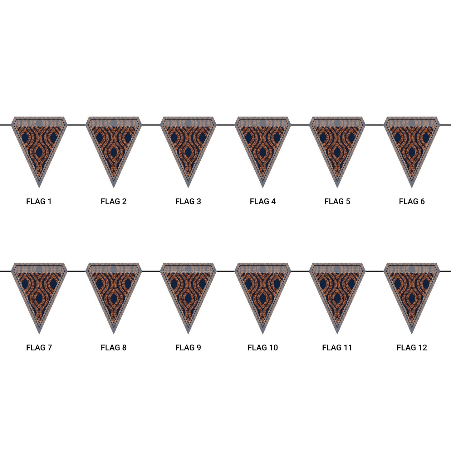 Flag Garland | Orange & Blue | Ogee