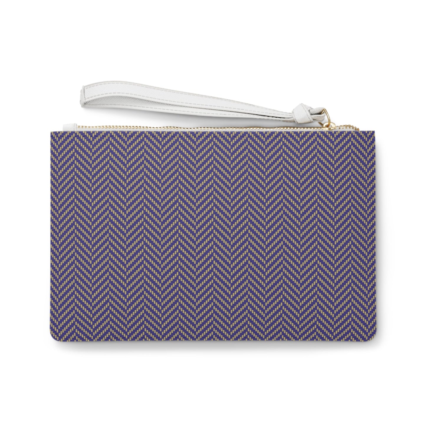 Clutch Bag | Purple & Gold | Herringbone