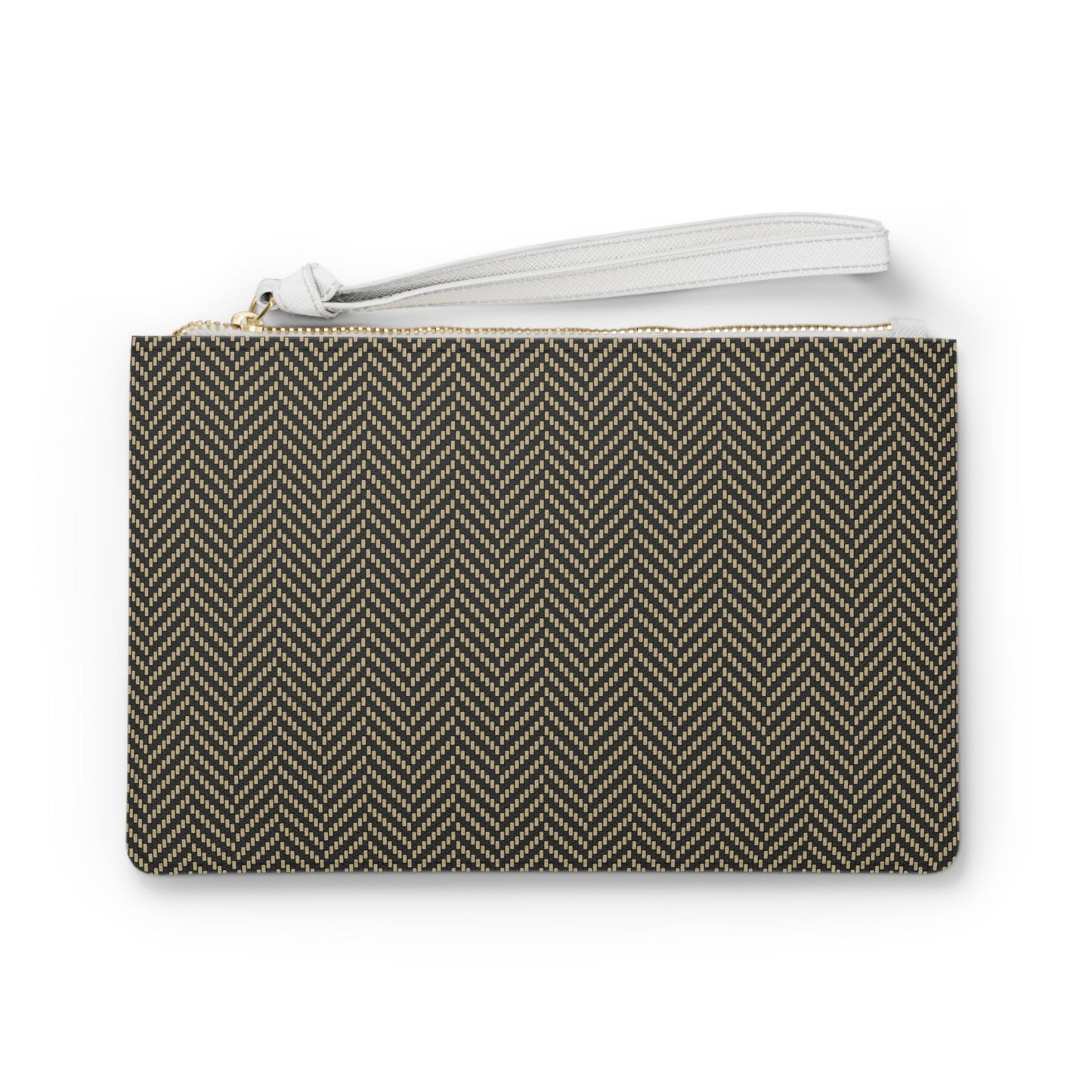 Clutch Bag | Black & Gold | Herringbone