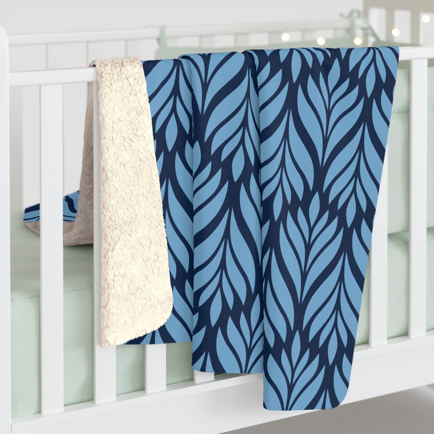 Sherpa Blanket | Light Blue & White | Palm
