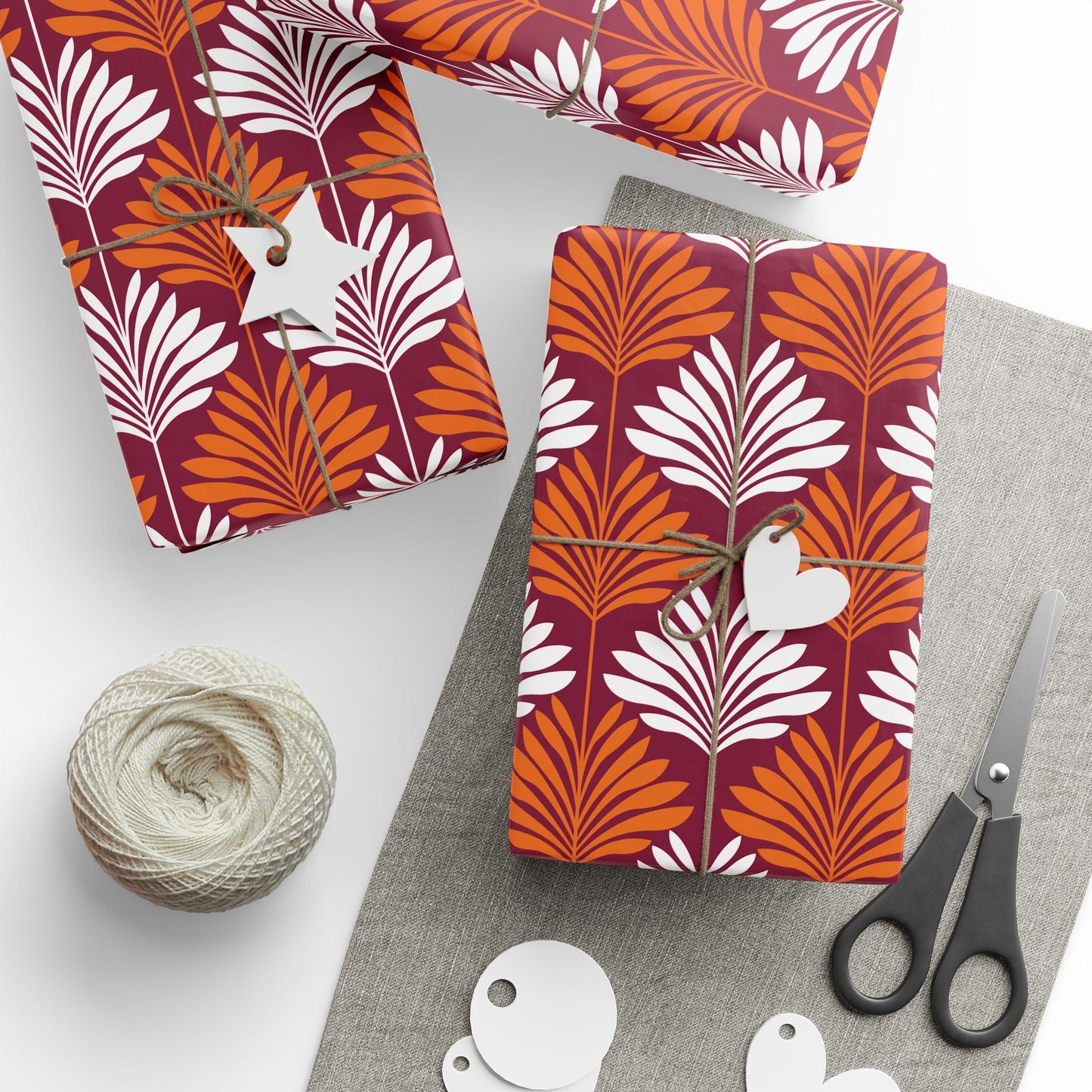 Gift Wrap | Maroon & Orange | Deco